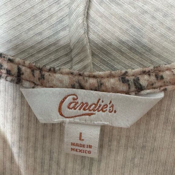 CANDIE’S / pink white black snakeskin printed high neck sleeveless tank / L - Picture 4 of 7